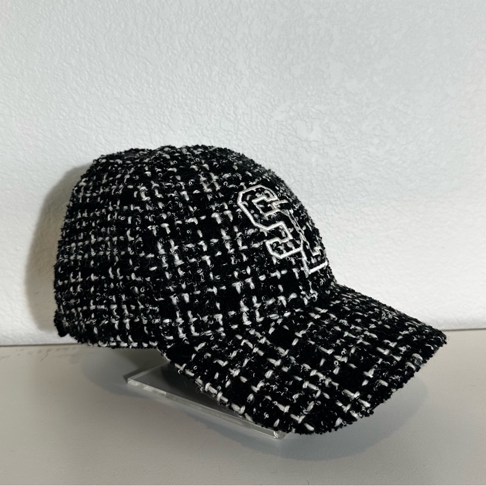 SAINT LAURENT Woven Tweed Baseball Hat (size 57)